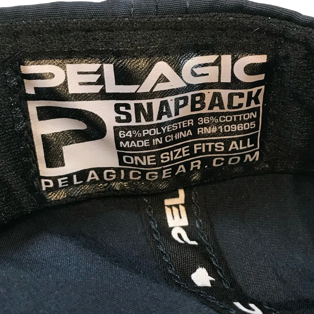 Pelagic High Performance Snapback Fishing Cap‎ Black One Size Fits All